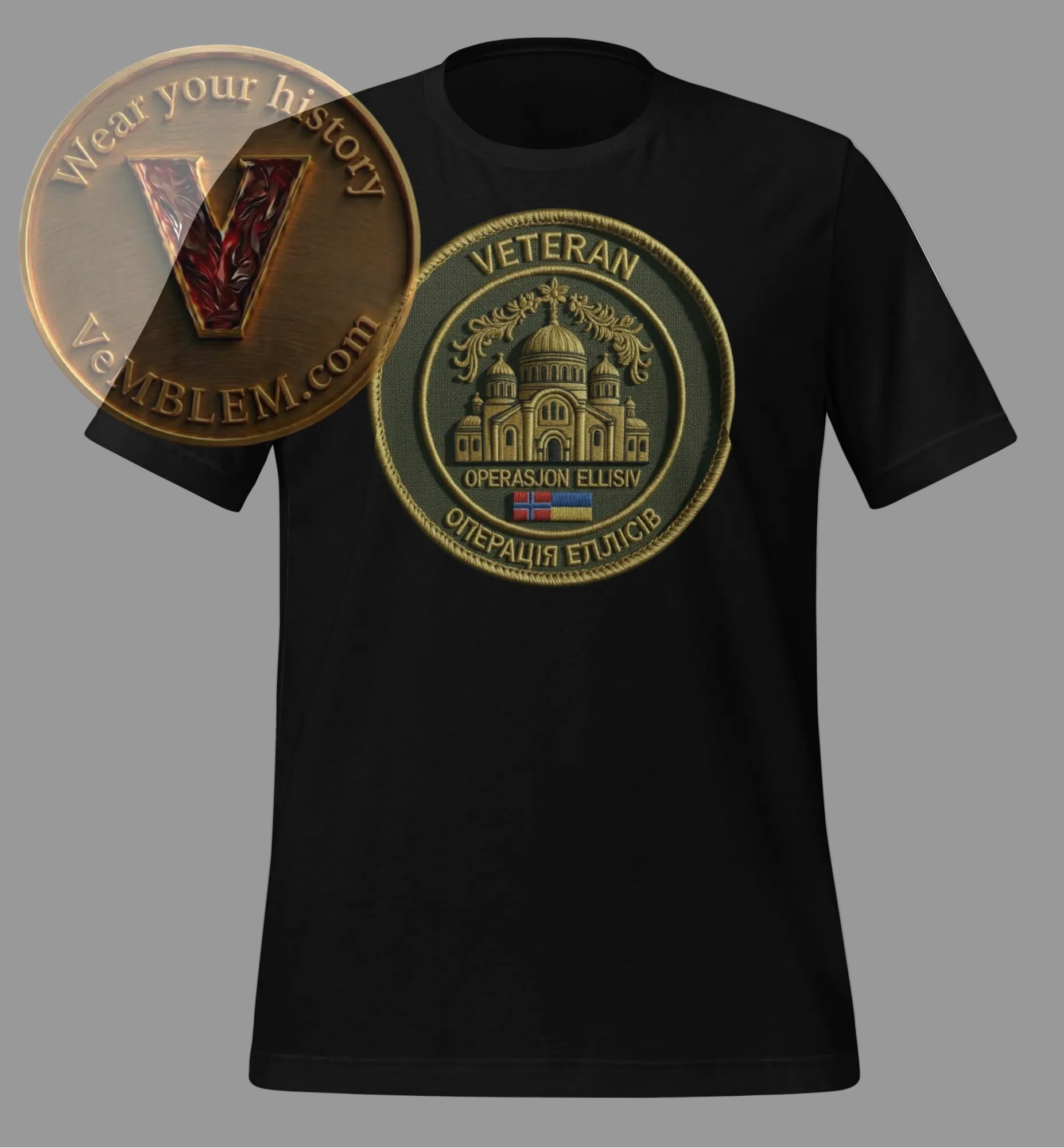 Black-Badged - Stolt Veteran Operasjon Ellisiv - T-shirt (Stor patch)