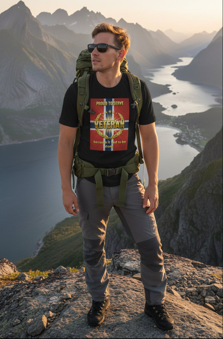 Sort. Stolt Veteran T-skjorte