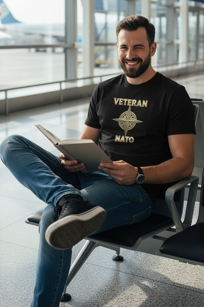 Black. NatoVeteran T-shirt