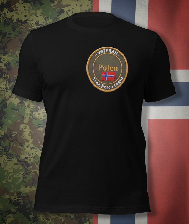 Black T-shirt. Veteran, vis historien din