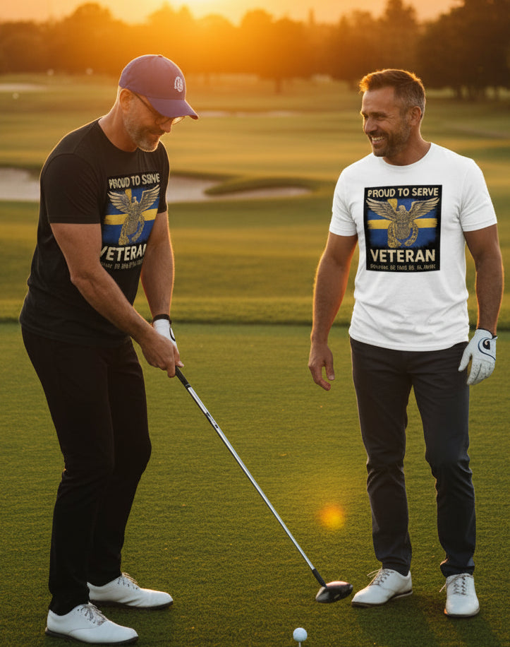 Sort og hvit Veteran Sverige T-shirt