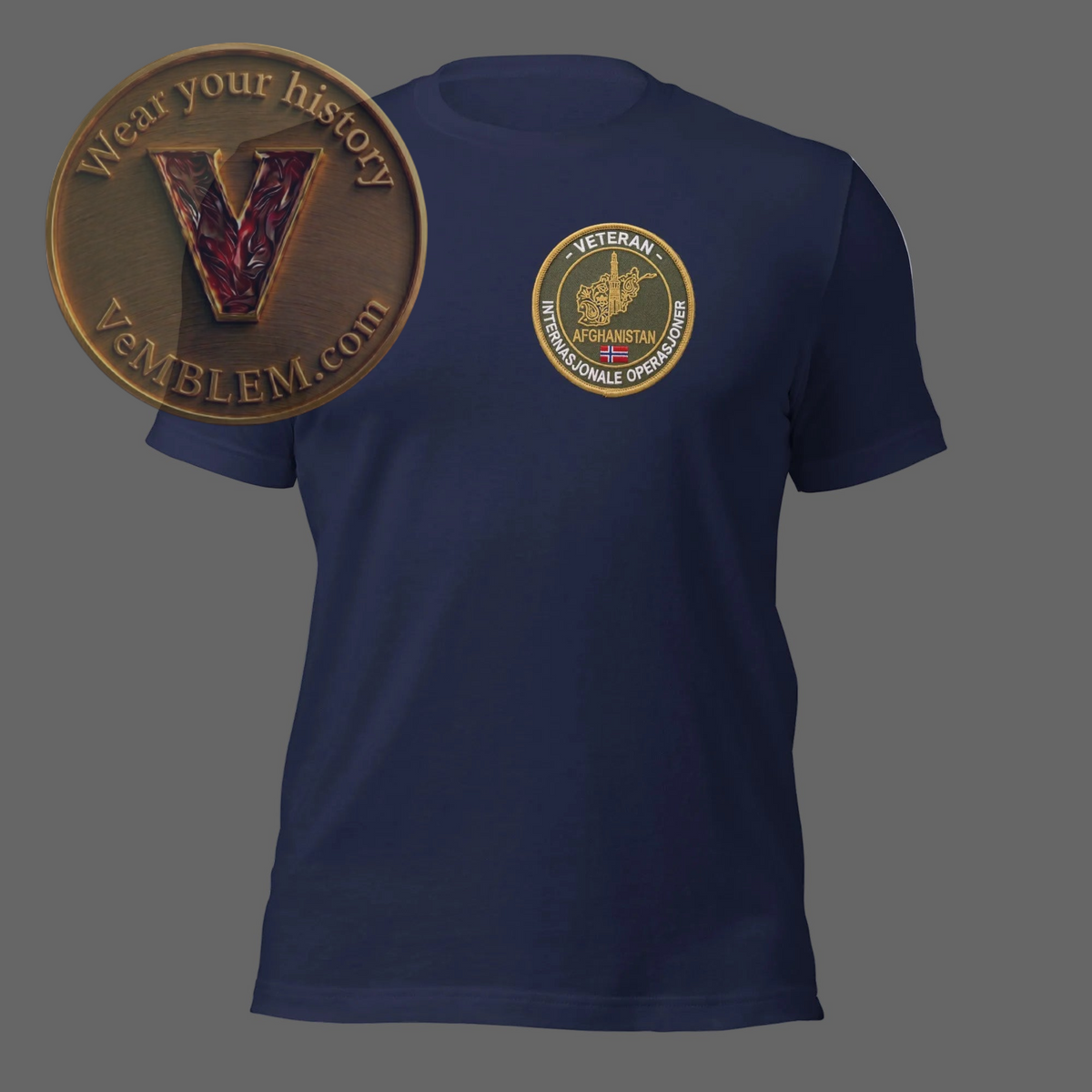 Badged - Navy Veteran Afghanistan - T-shirt (Liten Patch)