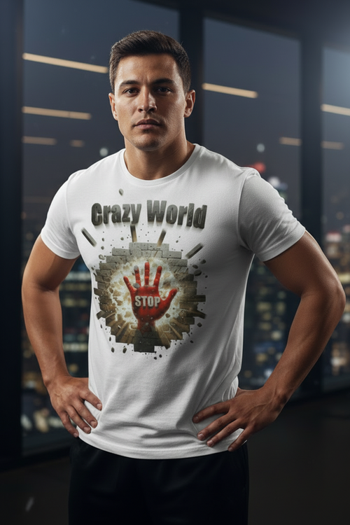 White-Crazy-world-T-shirt