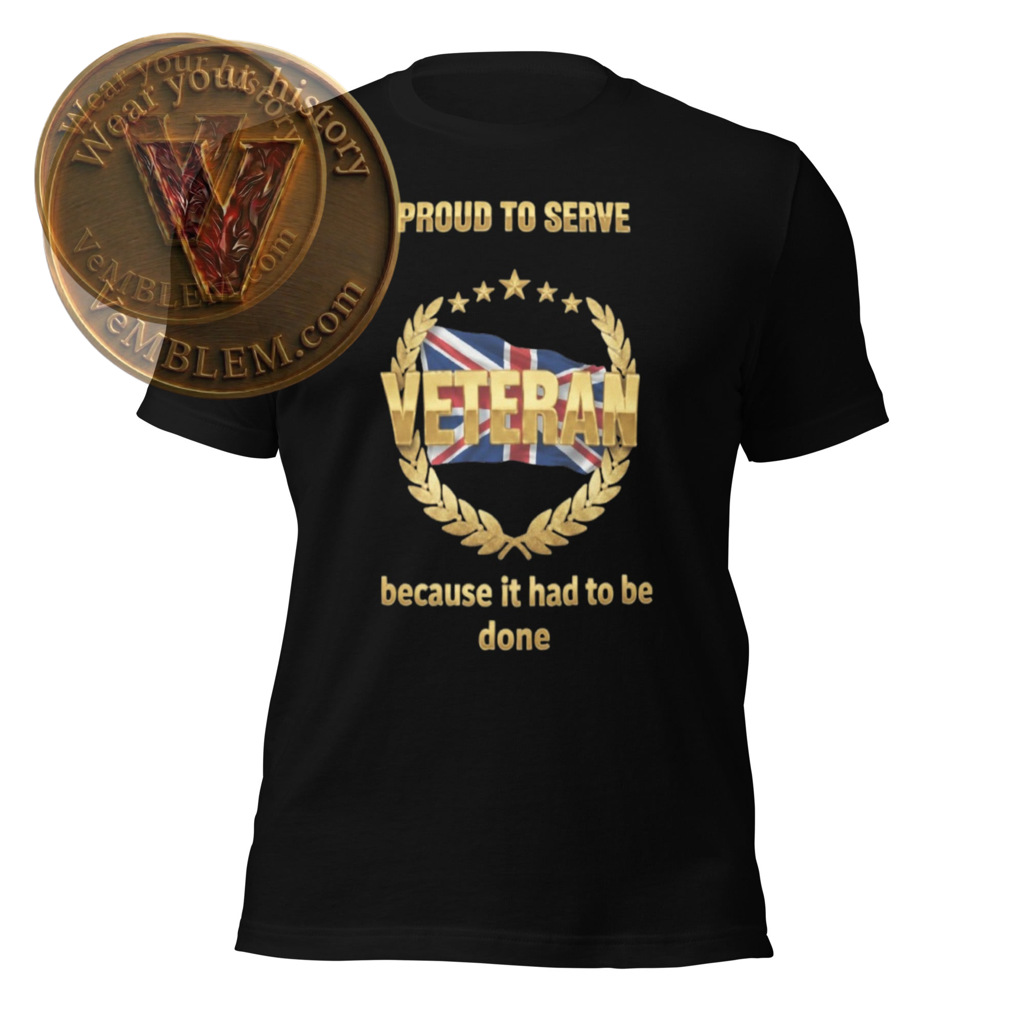 Badged - GB Veteran - Proud to serve - T-shirt