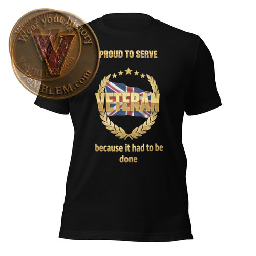 Badged - GB Veteran - Proud to serve - T-shirt